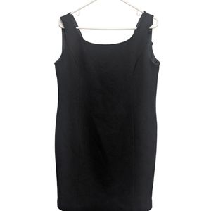 Black Armani Collezioni Wool Blend Tank Shift Dress